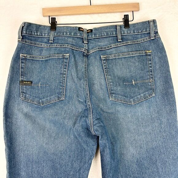 Ariat Rebar M4 Relaxed DuraStretch Basic Boot Cut Jean Size 38x32 Low Rise EUC - Picture 5 of 8